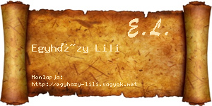 Egyházy Lili névjegykártya