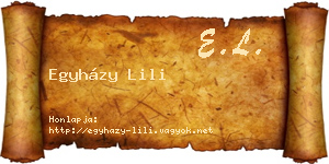 Egyházy Lili névjegykártya